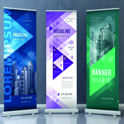 Wide Premium Black Roll Up Display Standee