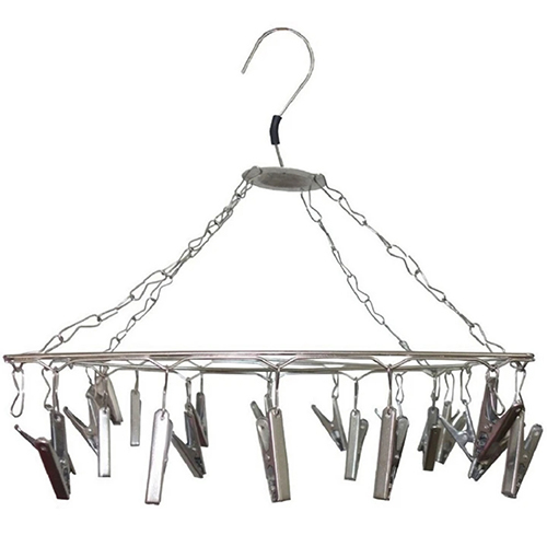 Steel Cloth Clip Hanger - Color: Silver