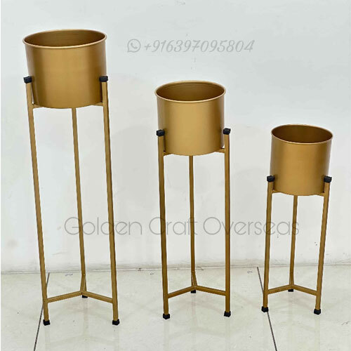 Metal Planter Set - Color: Golden