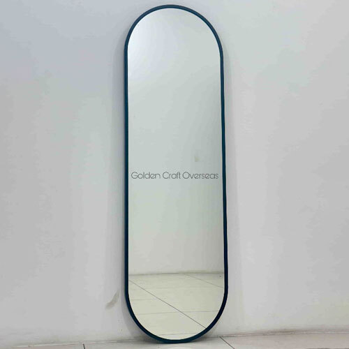 Metal Oval Wall Mirror - Size: 12X36 Inches