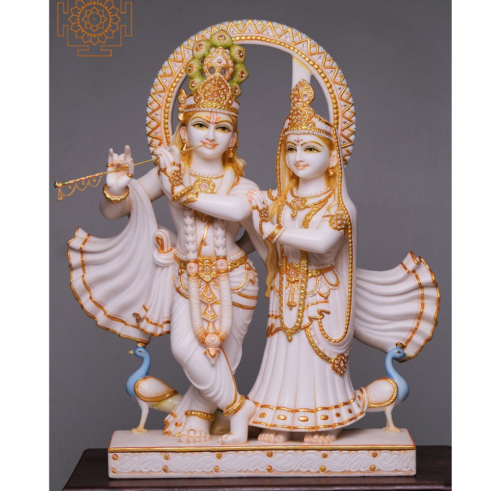 Marble Radha Krishna Statue
