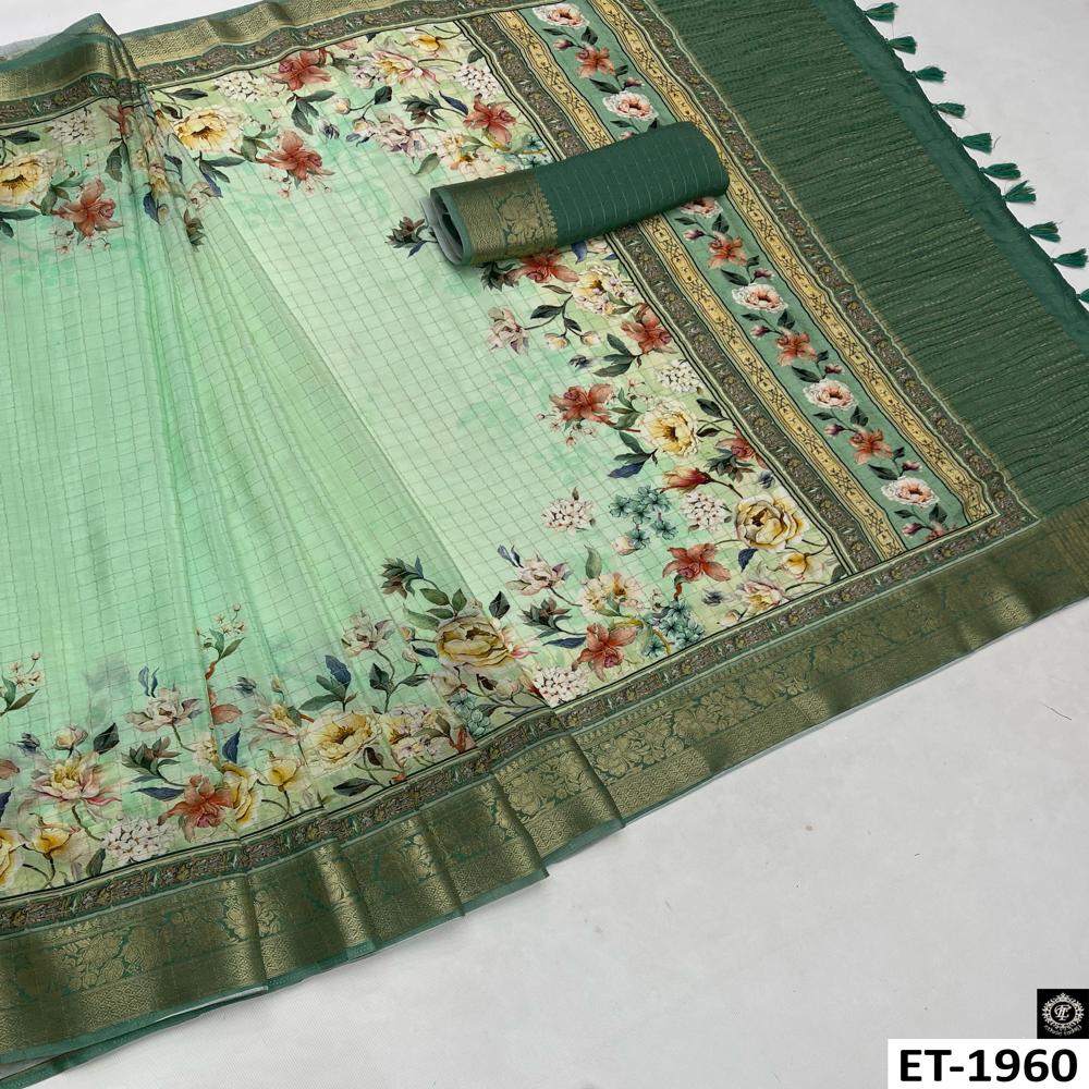 Green  party wear saree