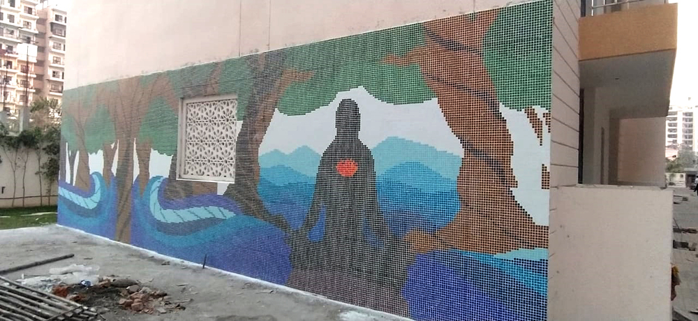 MOSAIC TILES FOR INTERIOR UNINAV YOGA MURAL