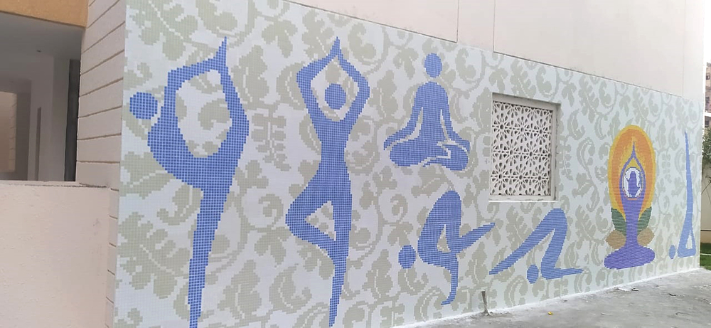 Mosaic Tiles For Interior Uninav Yoga Mural - Color: Multi Color