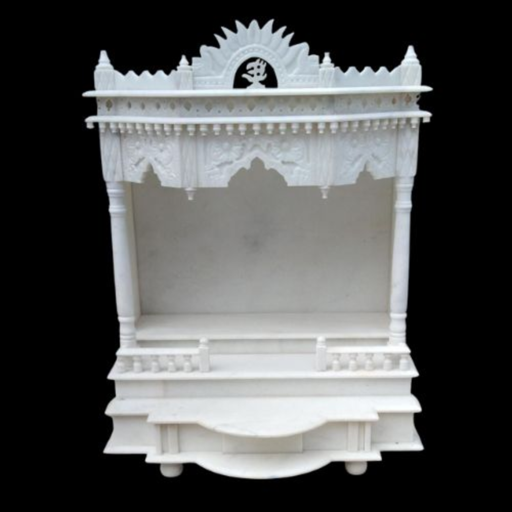 Spacious Solid White Marble Temple