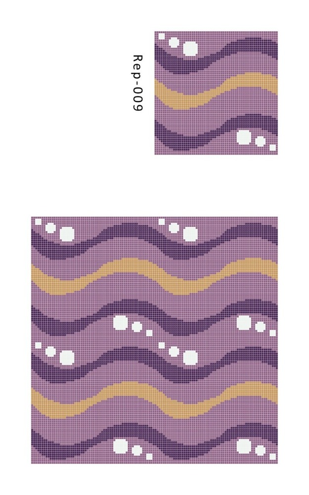 Glass Mosaic Wall Repeat Pattern - Color: Whites