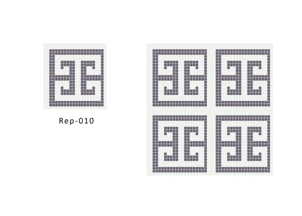 Glass Mosaic Wall Repeat Pattern - Color: Whites