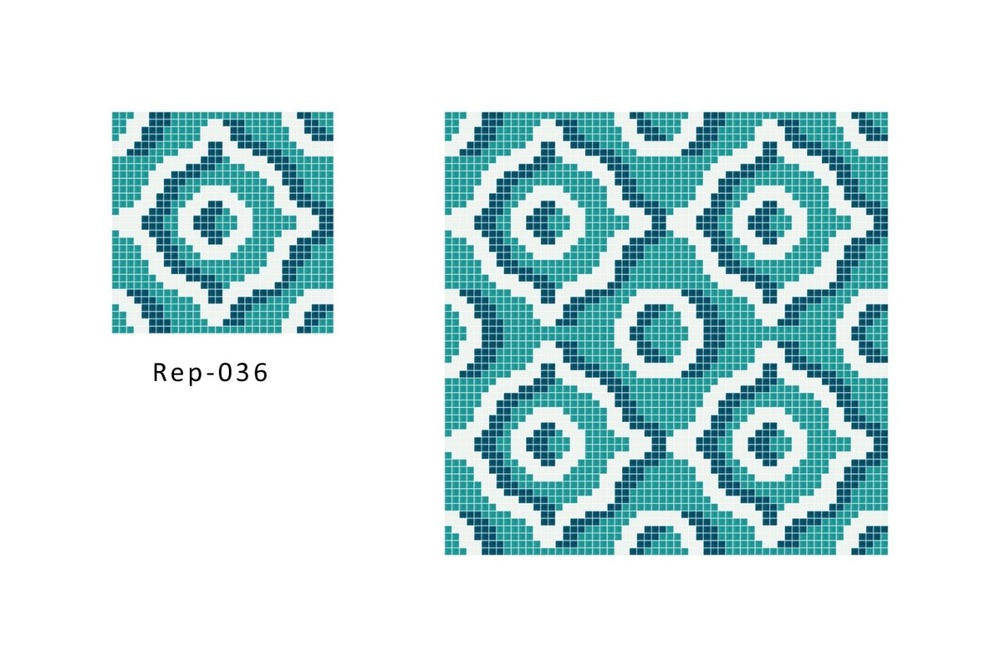 Glass Mosaic Wall Repeat Pattern - Color: Whites