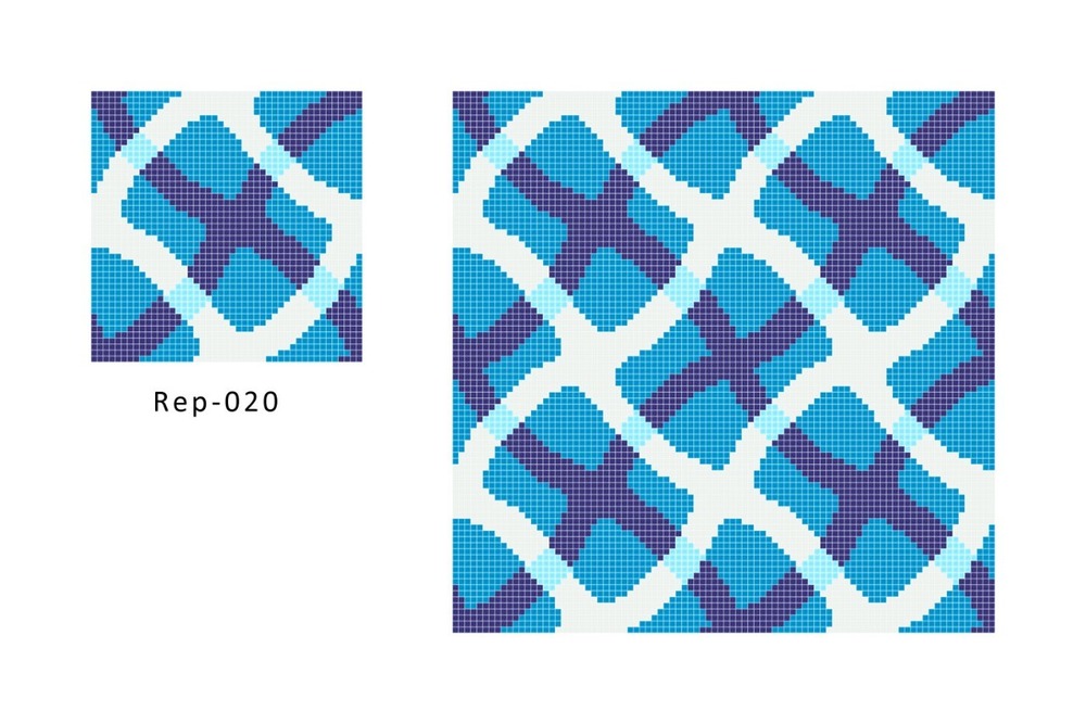 Glass Mosaic Wall Repeat Pattern - Color: Whites