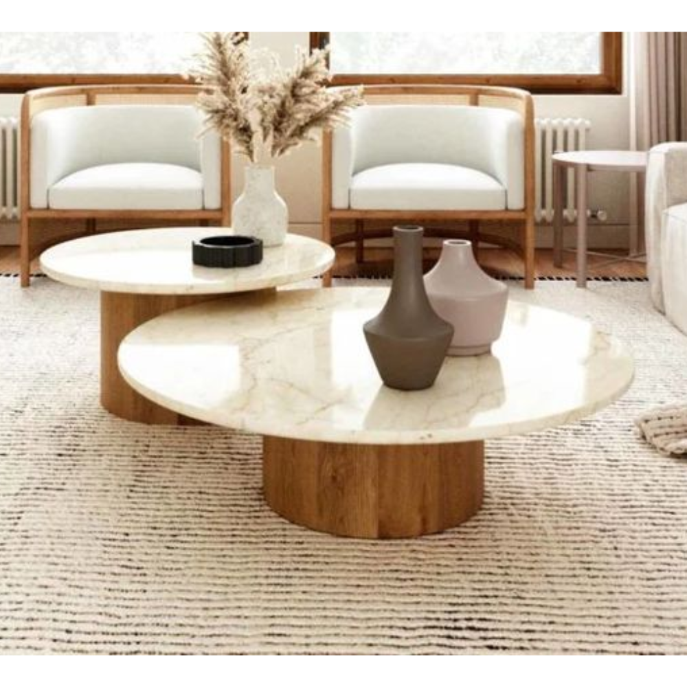 Marble Dual Table - Assembly: No Assembly Required