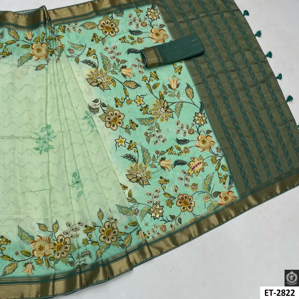 Green Kalamkari classy Saree 