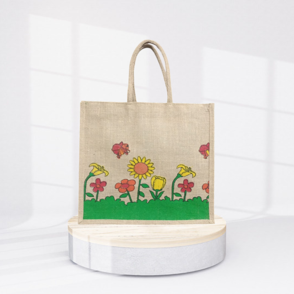 14x15.5x5 Natural Jute Bags - Color: Multicolor
