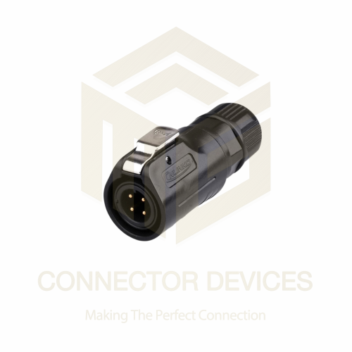 LP16 400V 10A 4Pin Male Plug IP67 Waterproof Power Connector Plastic Shell Solder Terminal