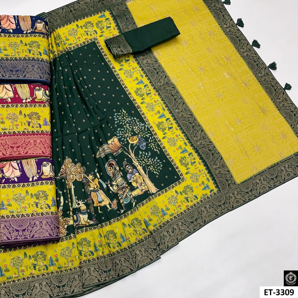Checks and Floral Saree