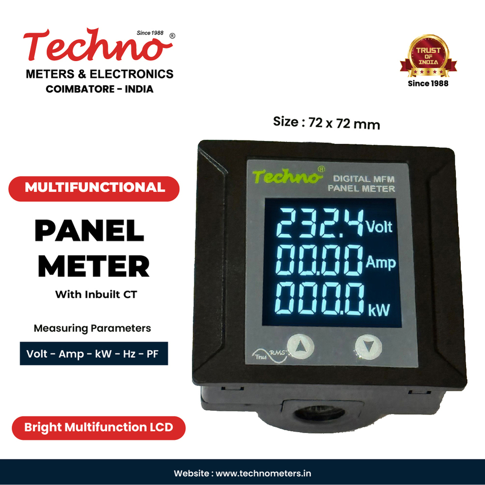 Vaf Pf meter Class 1 LCD Panel Meter