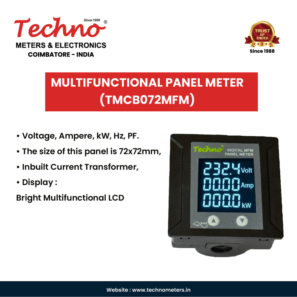 Vaf Pf Meter Class 1 Lcd Panel Meter - Capacity: Rated For 1-phase & 3-phase Systems