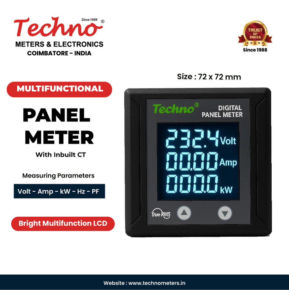 Vaf Pf meter Class 1 LCD Panel Meter