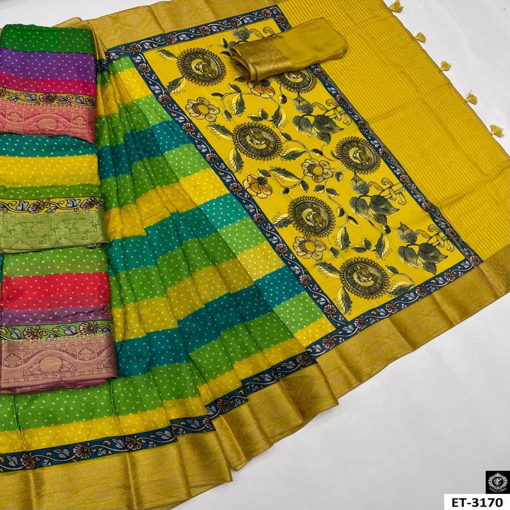 SUNFLOWER BHANDHEJ SAREE
