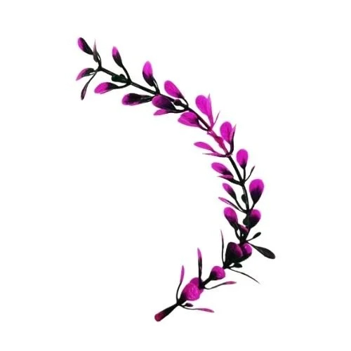 Long Jhaaler Gol Patti Dark Green Magenta Artificial Plastic Plant Fillers