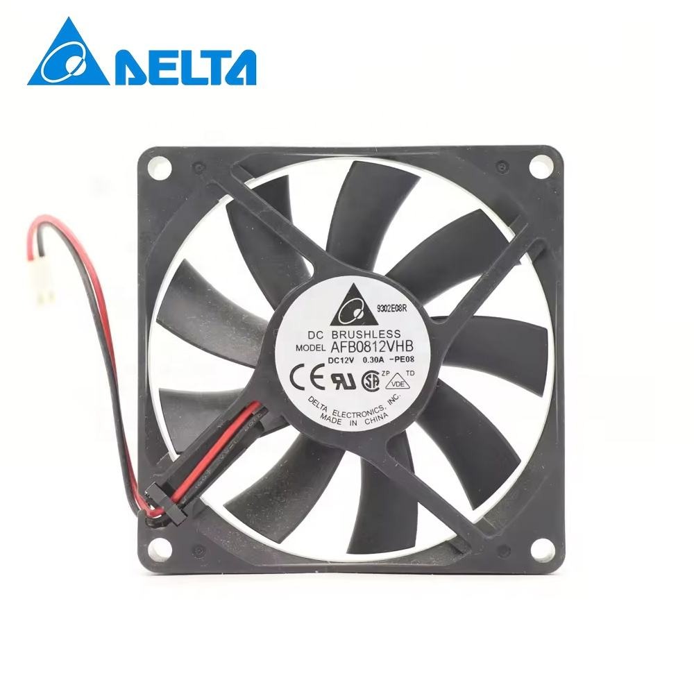 Delta 8015 0.30A 8CM 12V DC 80x80x15mm AFB0812VHB 3700RPM CPU Case Inverter Silent Double Ball Bearing Axial Cooling Fan