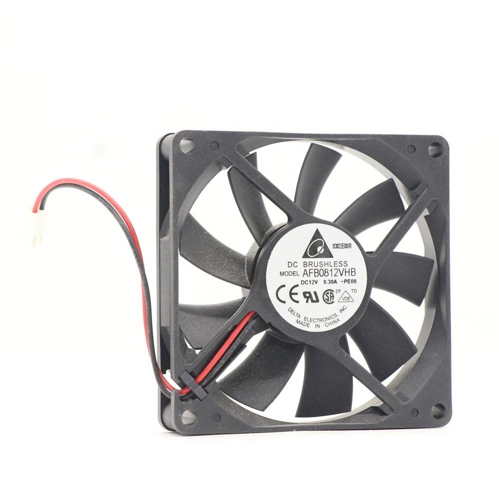 Delta 8015 0.30a 8cm 12v Dc 80x80x15mm Afb0812vhb 3700rpm Cpu Case Inverter Silent Double Ball Bearing Axial Cooling Fan - Color: Black
