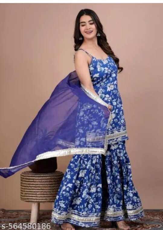 Women Wear Sharara - Bust Size: 38 Inch (In)