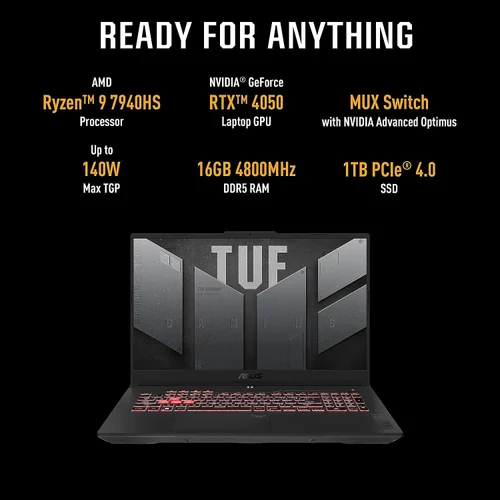 ASUS TUF Gaming A17 Ryzen 9 Laptop Rental Service