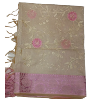 Flower Printed Banarasi Cotton Dupatta
