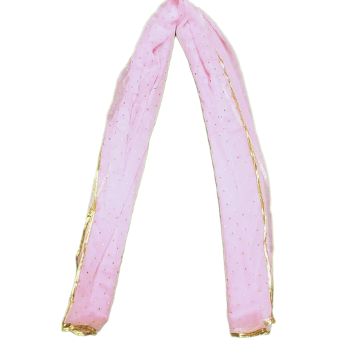 Ladies Pink Chiffon Dupatta - Ethnic Region: Indian