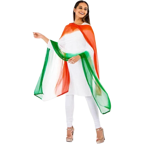 Pure Chiffon Tie And Dye Dupatta - Color: Tricolor