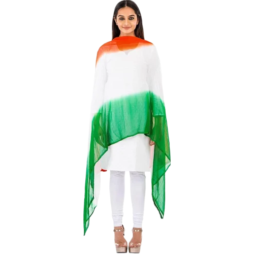Pure Chiffon Tie And Dye Dupatta - Color: Tricolor