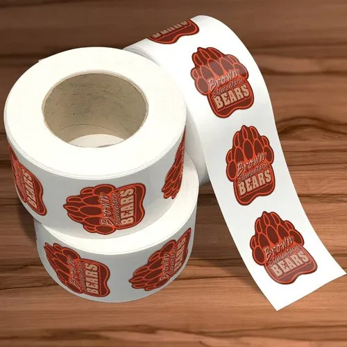 Chromo Printed Sticker Label Roll - Color: White