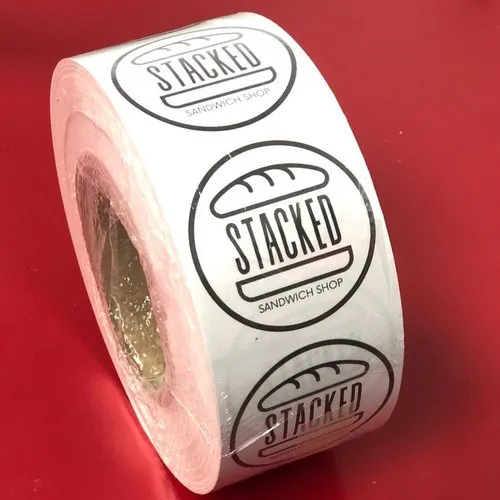 Multicolor Chromo Sticker Label Roll - Color: White