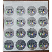 Silver Paper Round Printed Sticker