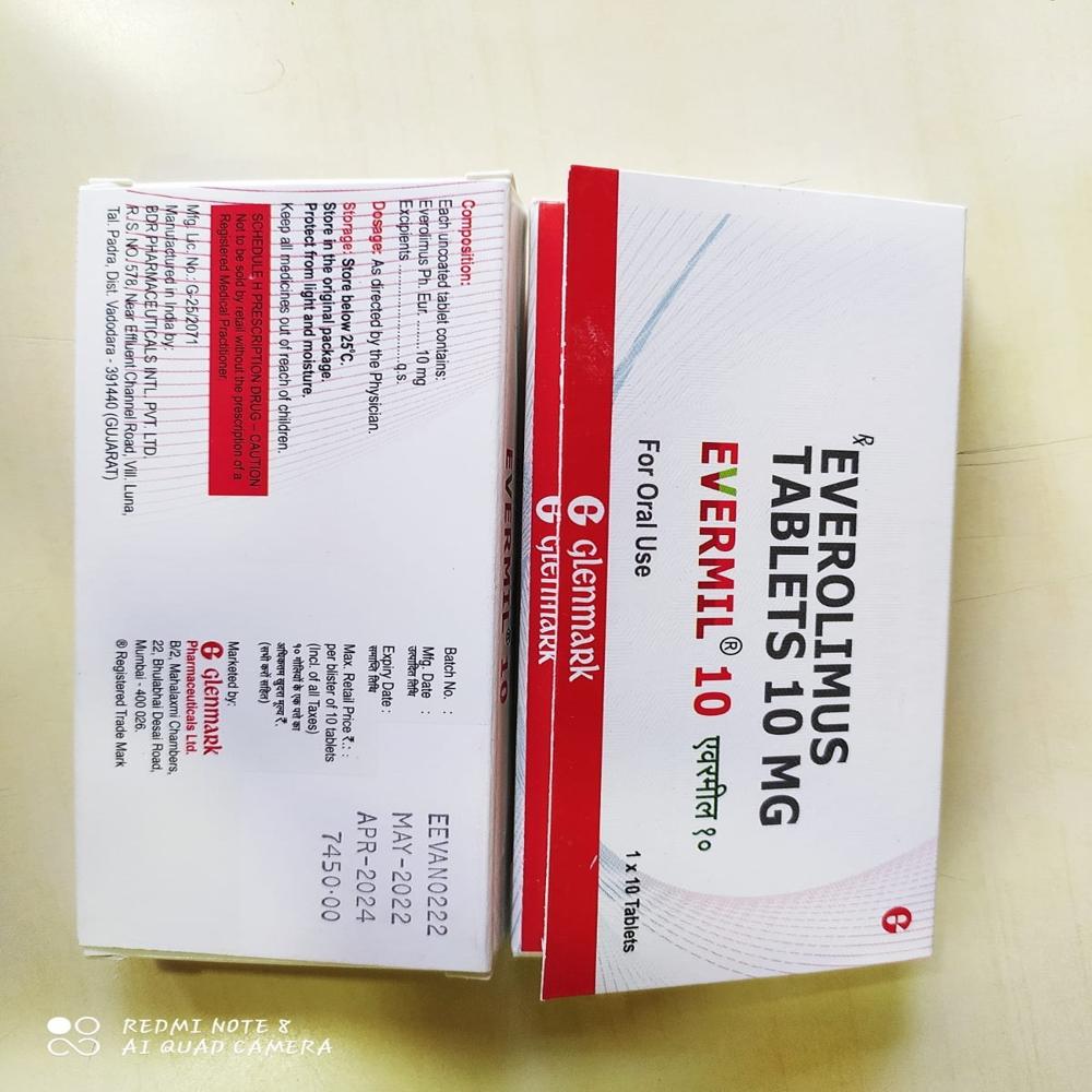 Evermil-10 Everolimus 10mg Tablets