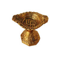 Ajn-32 Brass Diya Stand - Color: Golden
