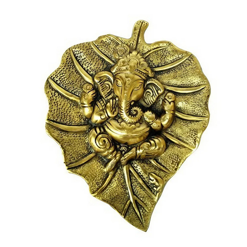 AJN-26 Brass Betel Leaf Ganesha For Wall Hanging