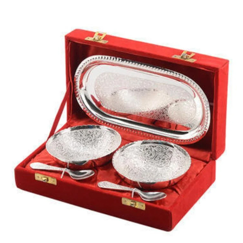 Silver Plated double Bowl Set