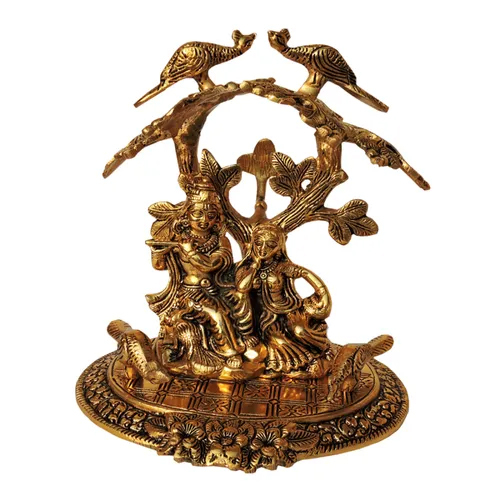 AJN-11 Brass Radha Krishna Statue