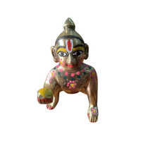 Brass Laddu Gopal Statue - Color: Golden