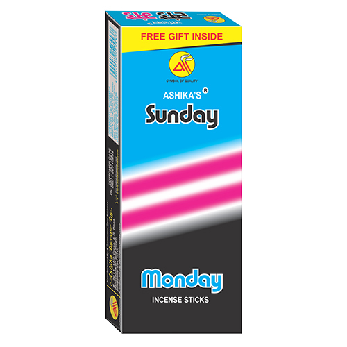 180G Sunday Monday Incense Sticks - Burning Time: 30A  45 Approx. Minutes