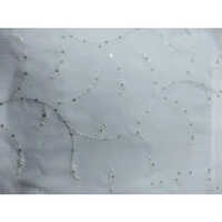 White Sequence Dyeable Dupatta Fabric