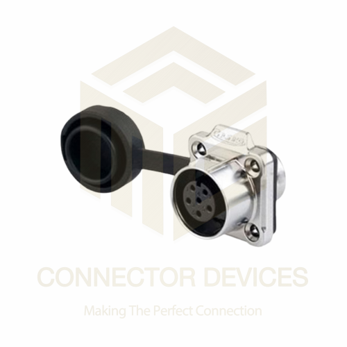 LP12 5A 6Pin Female Socket IP67 Waterproof Power Connector Flange Mount Metal Shell Solder Terminal