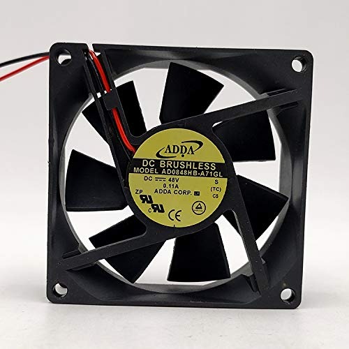 Adda Ad0848hb-a71gl Adda 80mm 48v Axial Fan, 48v 0.11a 8025 Elevator Inverter Fan - Color: Black