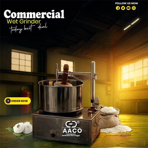 Commercial Wet Grinder - Material: Stainless Steel