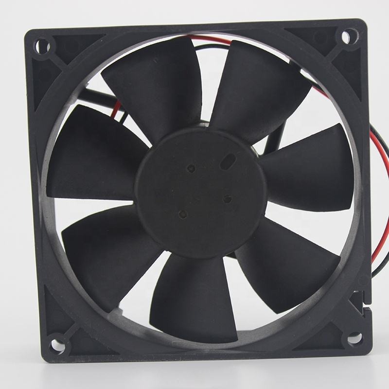 Delta Afb0912hh 92x92x25.4mm 9225 12v Dc Low Noise Ball Bearing Wire Leads Inverter Cpu Chassis Power Axial Cooling Fan - Color: Black