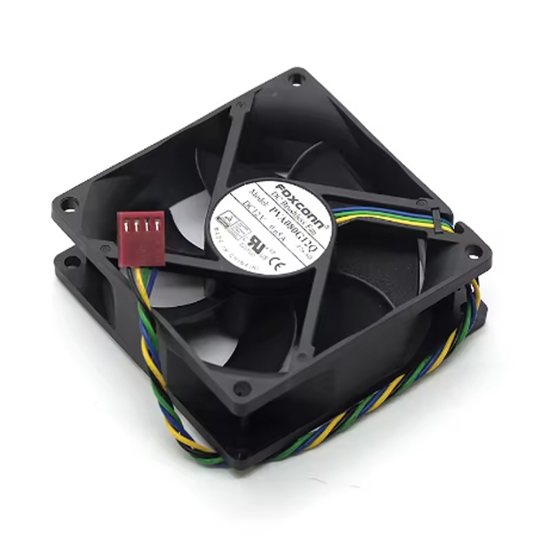 Foxconn Pva080g12q 4-pin Pwm Fan With 12v 0.65a 19-62.5cfm Large Air Volume Electric Power Source For Cooling Oem Customizable - Color: Black
