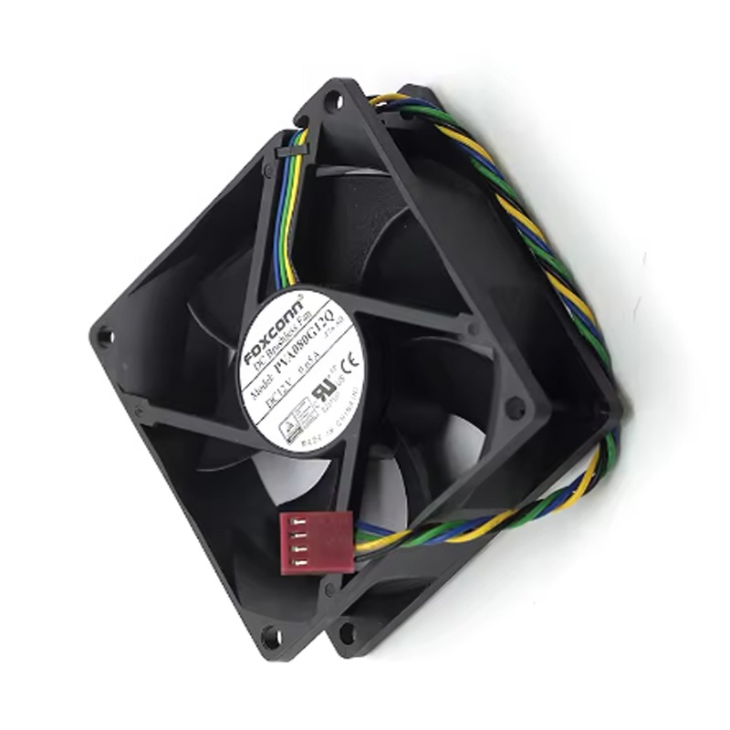 Foxconn Pva080g12q 4-pin Pwm Fan With 12v 0.65a 19-62.5cfm Large Air Volume Electric Power Source For Cooling Oem Customizable - Color: Black