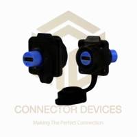 Lp16 Usb-c 3.1 Female Socket Ip68 Waterproof Connector Flange Mount Plastic Shell