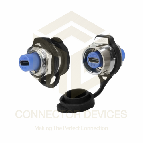 LP16 USB-C 3.1 Female Socket IP68 Waterproof Connector Panel Mount Metal Shell